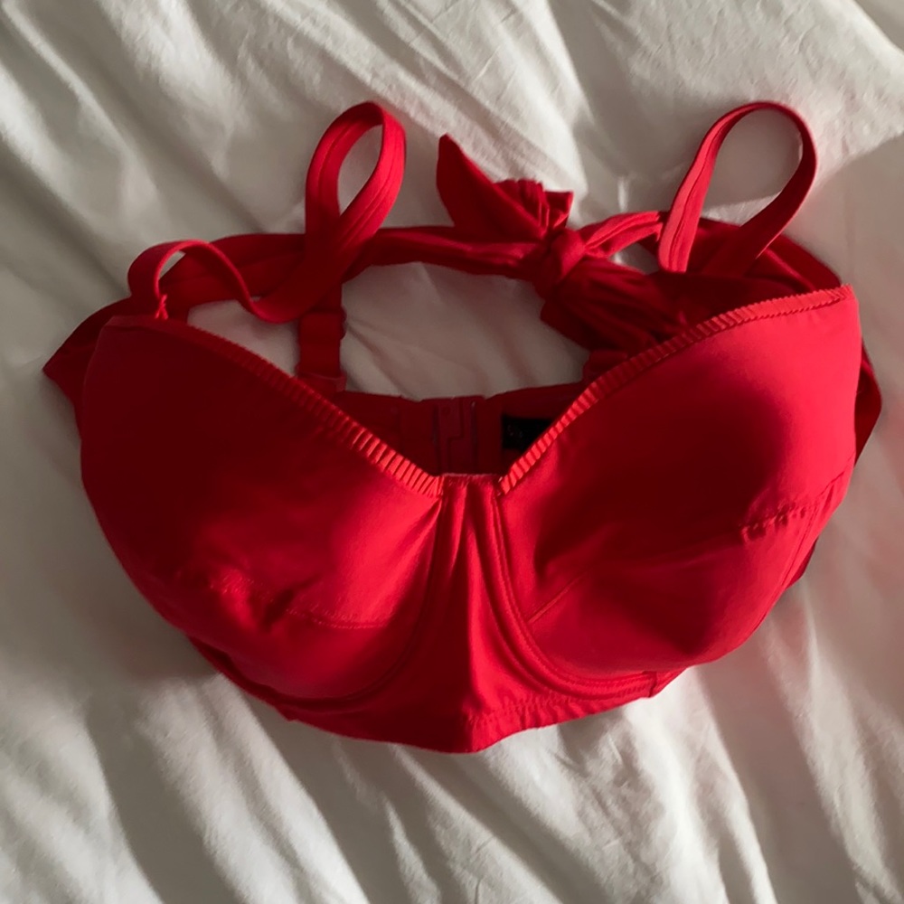 Red padded swim halter